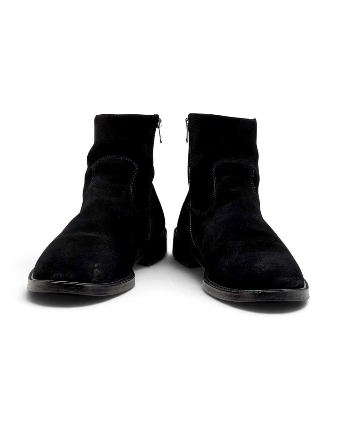  |SIZE 43| BEAUTY&YOUNG UNITED ARROW 819071 BLACK  SUEDE ZIP ANKLE BOOT Z43-8708 