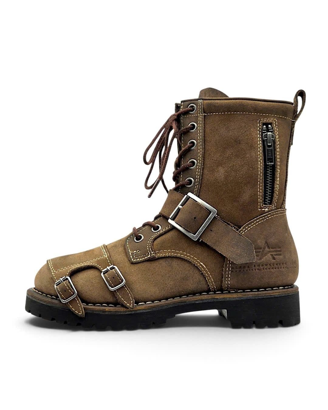  |SIZE 37| ALPHA INDUSTRIES AFB-20020 BUCKLES LACE-UP BIKER BOOT Z37-8577 