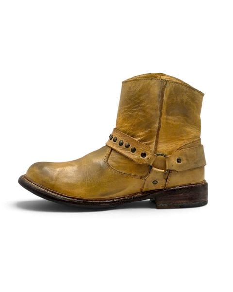  |SIZE 38| BED|STÜ EXETER DISTRESSED TAN STUDS HARNESS BOOT Z38-8578 