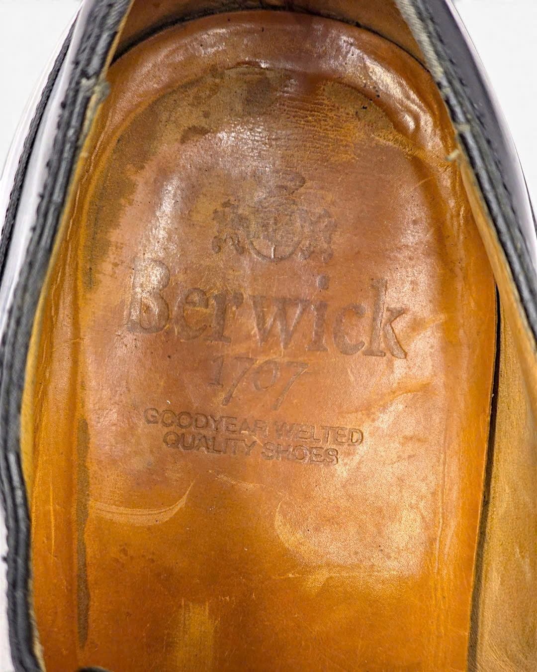  |SIZE 40| BERWICK 1707 4168 BLACK APRON DERBY SHOES AW40-8566 