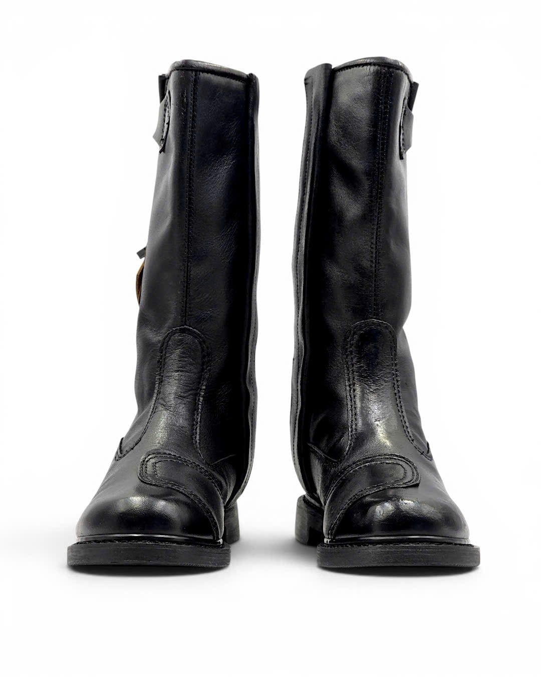  |SIZE 39| MATTERHORN BLACK SIDE-ZIP MOTORCYCLE BIKER BOOT Z39-8227 