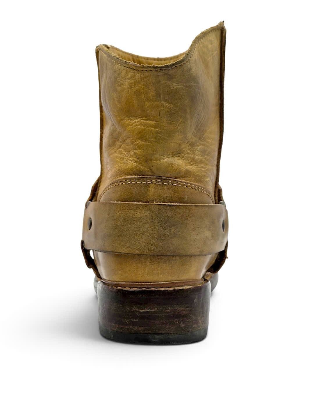  |SIZE 38| BED|STÜ EXETER DISTRESSED TAN STUDS HARNESS BOOT Z38-8578 