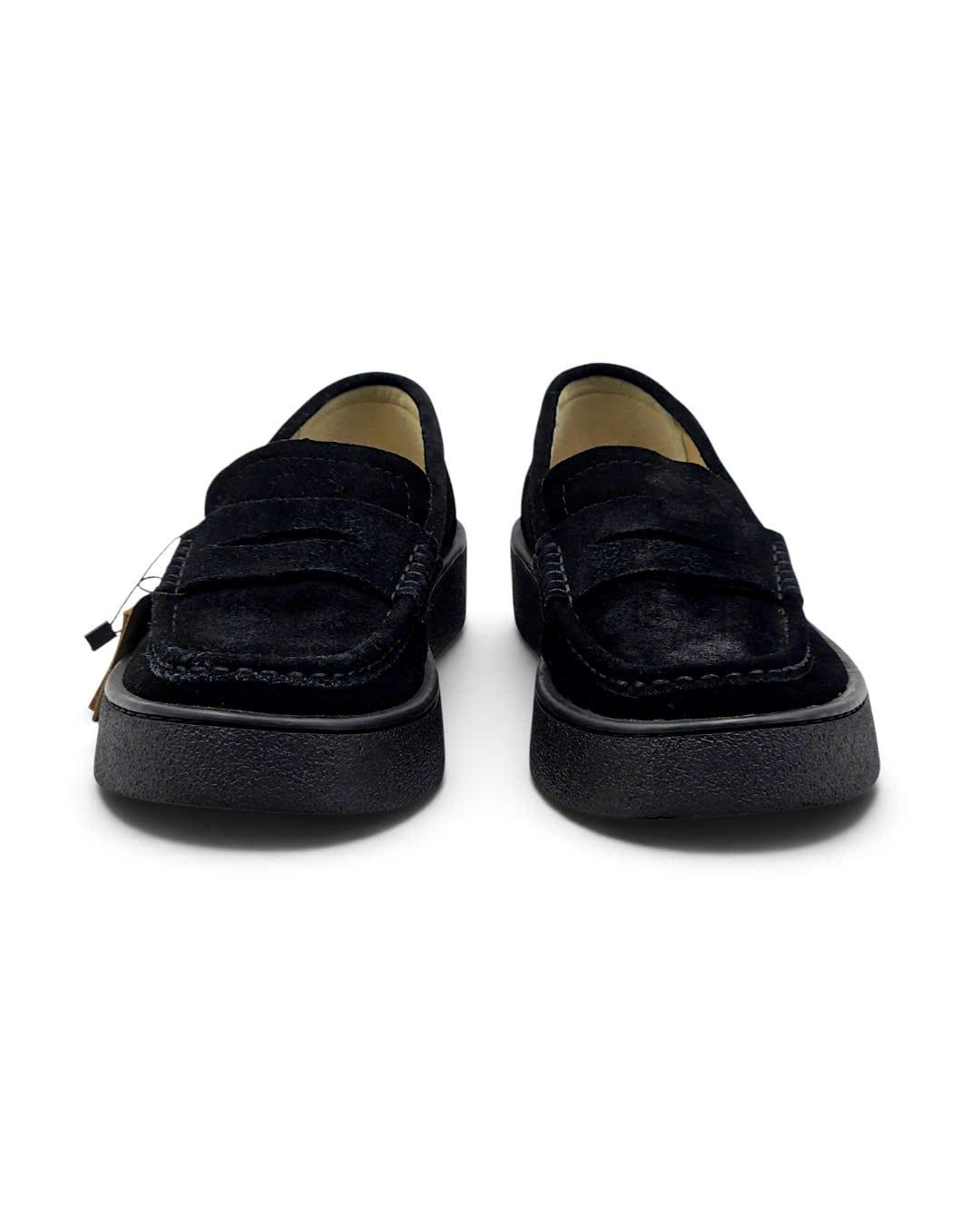  |SIZE 38.5| STEFANO ROSSI UOMO BELEN SR08211 BLACK SUEDE PENNY LOAFER Z38.5-8529 