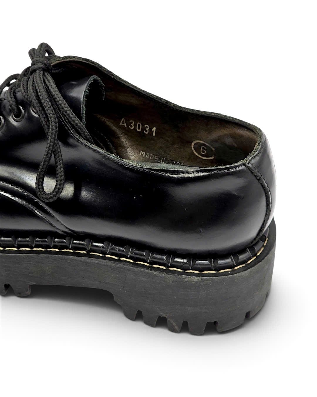  |SIZE 38.5| SHELLYS RANGERS A3031 3-EYE STEEL-TOE PLATFORM COMBAT SHOES Z38.5-8523 