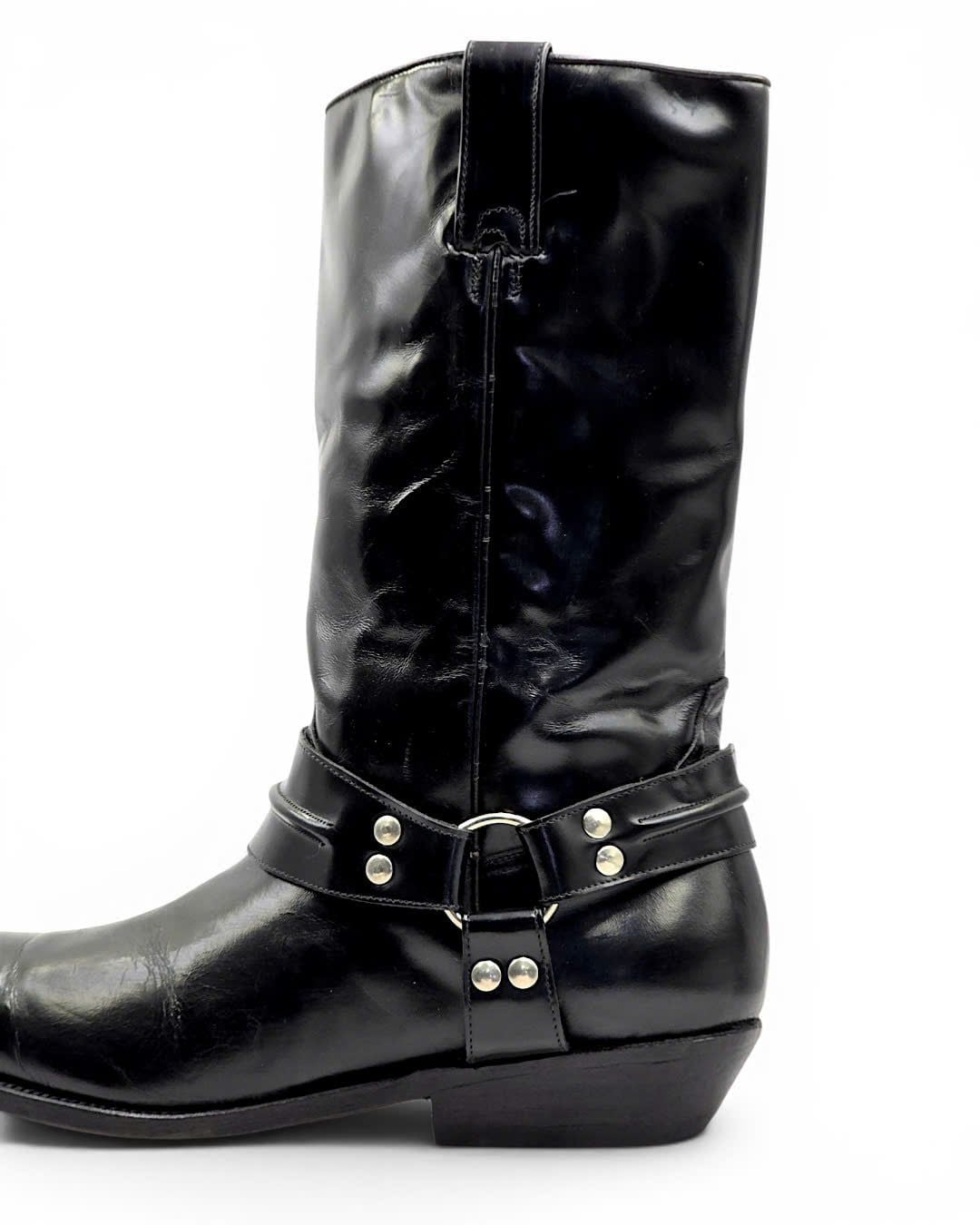  |SIZE 45| BUFFALO VINTAGE 4241 BLACK HARNESS BOOT Z45-8510 