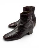  |SIZE 43| T2[in] BROWN SIDE-ZIP ANKLE BOOT AX43-8492 