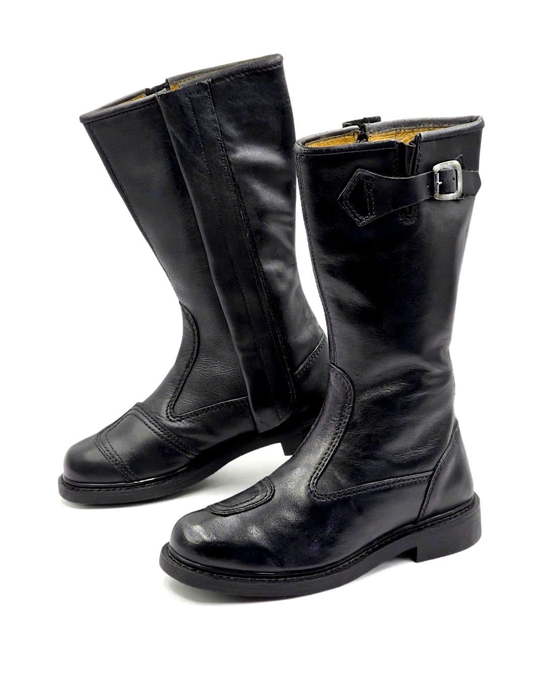  |SIZE 39| MATTERHORN BLACK SIDE-ZIP MOTORCYCLE BIKER BOOT Z39-8227 