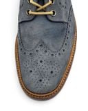  |SIZE 39| DESIGN LOAKE JACK BLUE SUEDE WINGTIP BROGUE DERBY SHOES AY39-8585 