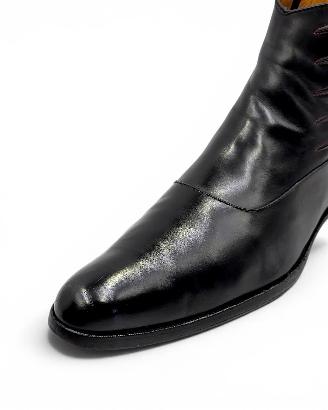  |SIZE 43| JOHN FLUEVOG TWIN TURBINE 1611 FIRST AVENUE BLACK CLASSY SPAT ZIPPER BOOT Z43-8491 