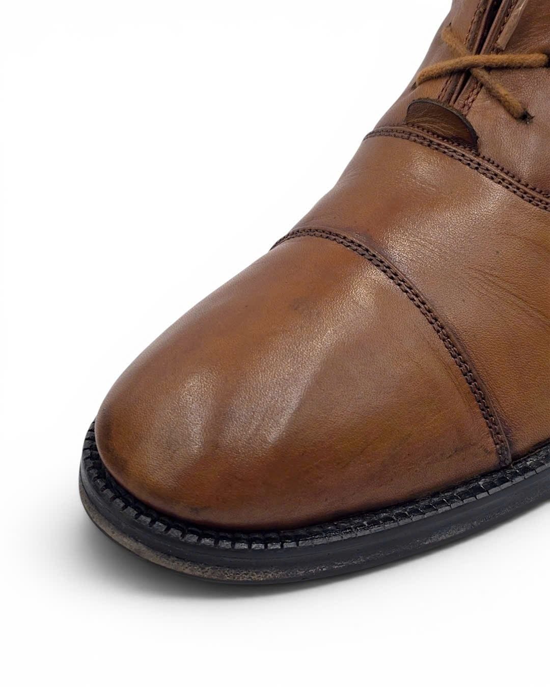  |SIZE 42| HUMAN SCALES 2114 BROWN BALMORAL LACE-UP BOOT Z42-8501 