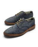  |SIZE 39| DESIGN LOAKE JACK BLUE SUEDE WINGTIP BROGUE DERBY SHOES AY39-8585 