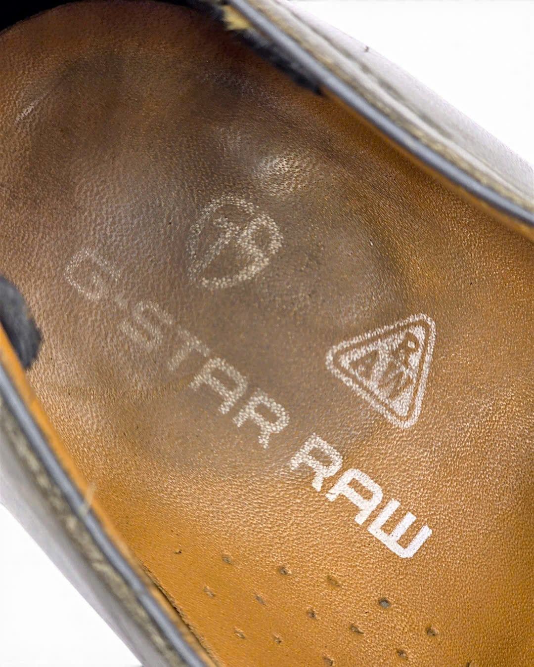  |SIZE 41| G-STAR RAW GS12300/066 DISTRESSED OLIVE TYPOGRAPHY CAP-TOE DERBY SHOES Z41-8573 