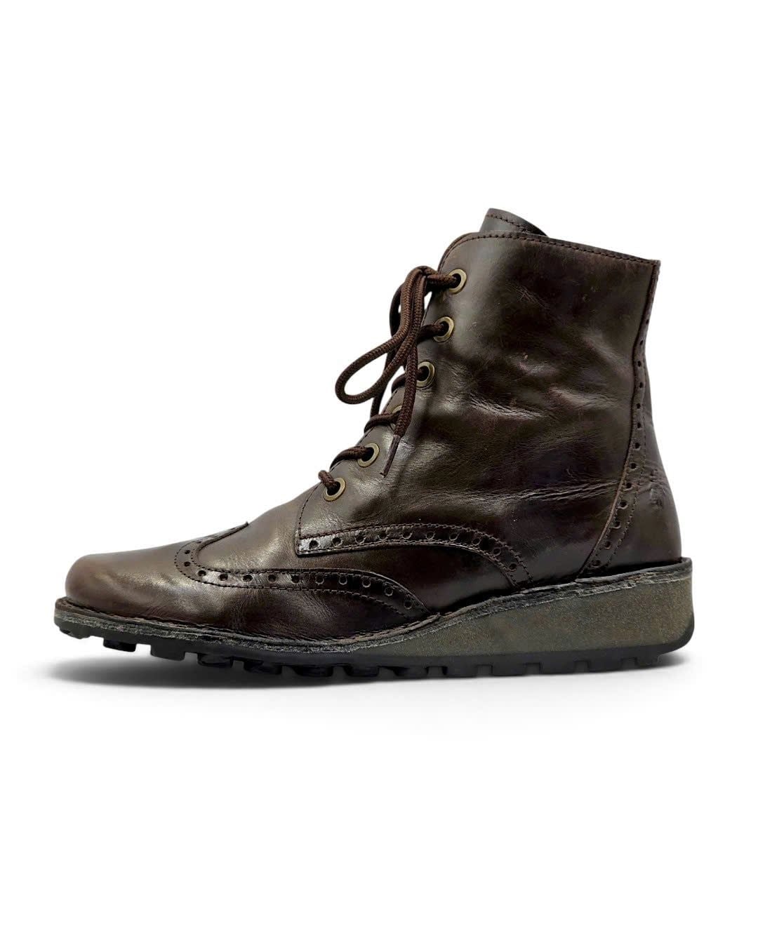  |SIZE 40| FLY LONDON MARL WINGTIP BROGUE SIDE-ZIP LACE-UP BOOT Z40-8580 