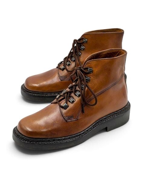  |SIZE 38.5| C'ARELLI VINTAGE HOOK-LACED WORK BOOT Z38.5-8592 