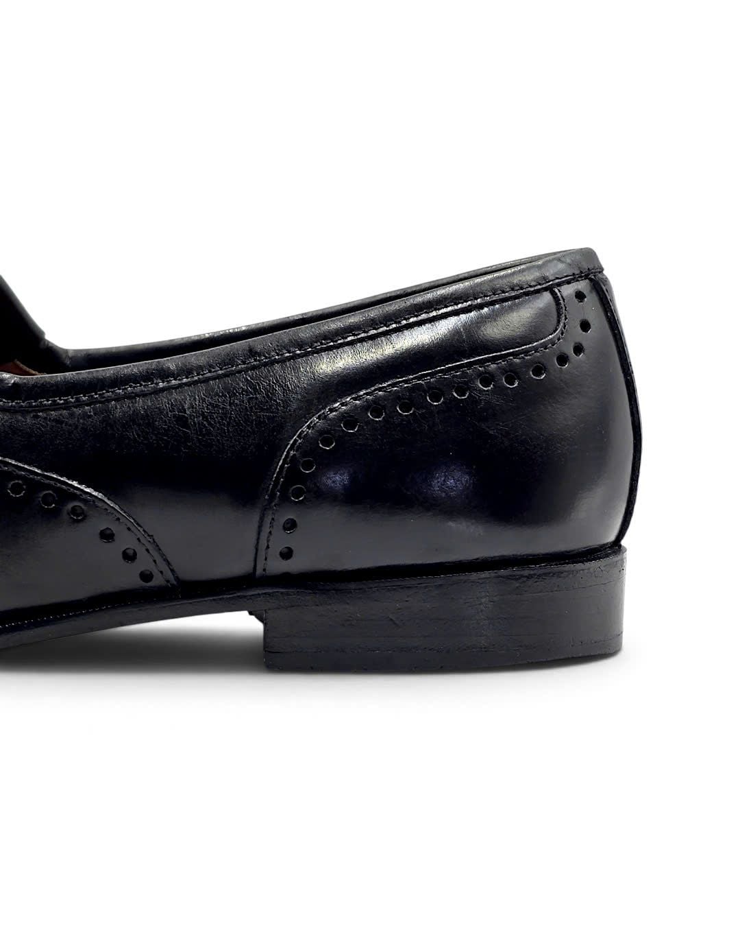  |SIZE 39| STACY ADAM VINTAGE BLACK WINGTIP BROGUE TASSEL LOAFER AY39-8594 