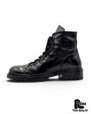  |SIZE 38| DUCANERO BLACK VEGTAN SIDE-ZIP LACE-UP BOOT Z38-8483 