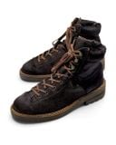  |SIZE 38| FEELING BROWN HAIR-ON COWHIDE LACE-UP BOOT Z38-8526 
