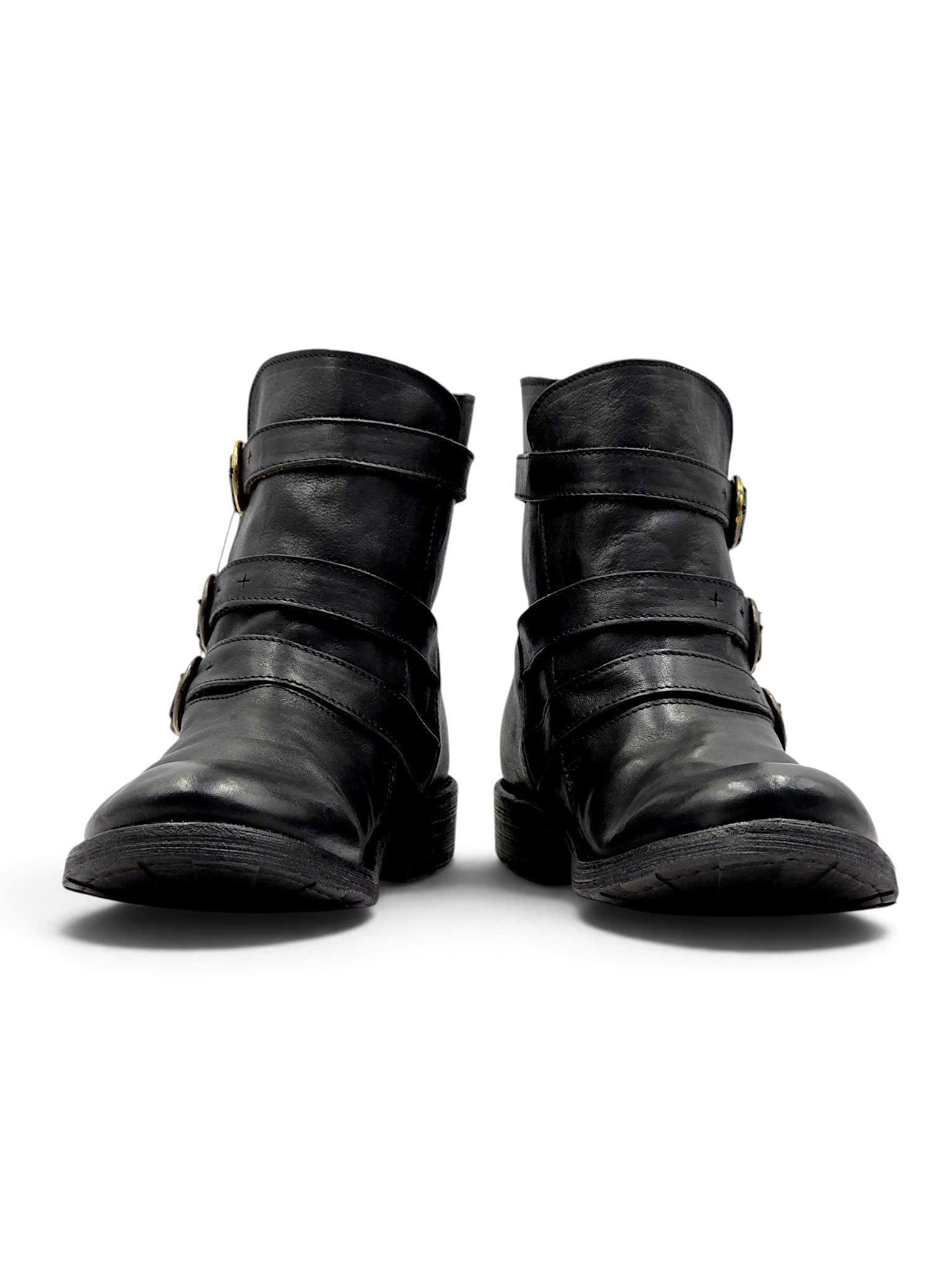  |SIZE 37| FIORENTINI + BAKER BLACK ETERNITY EDWIN 3 BUCKLES BIKER BOOT AY37-8527 