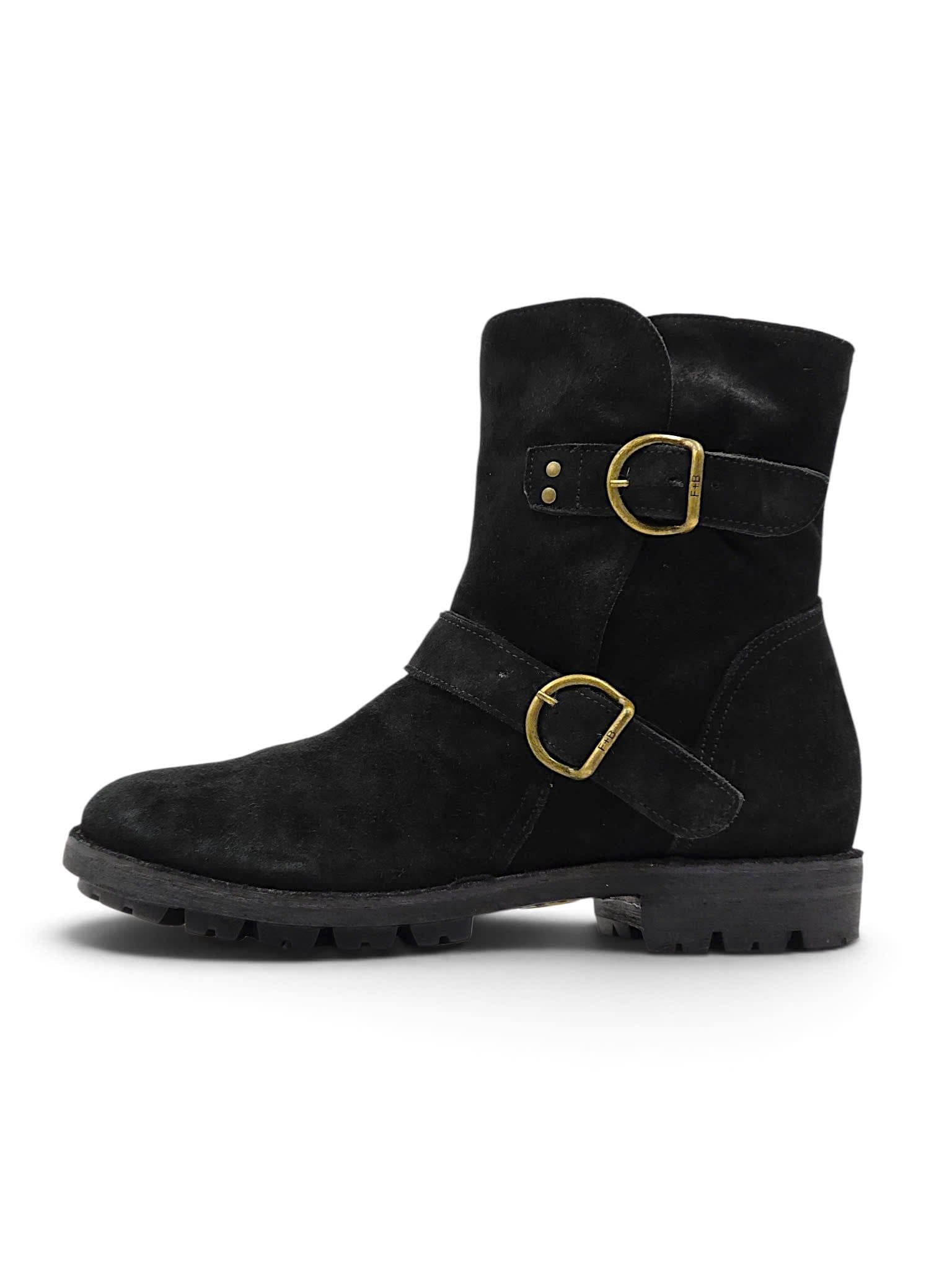  |SIZE 41| FIORENTINI + BAKER BLACK SUEDE BIKER BOOT Z41-8373 