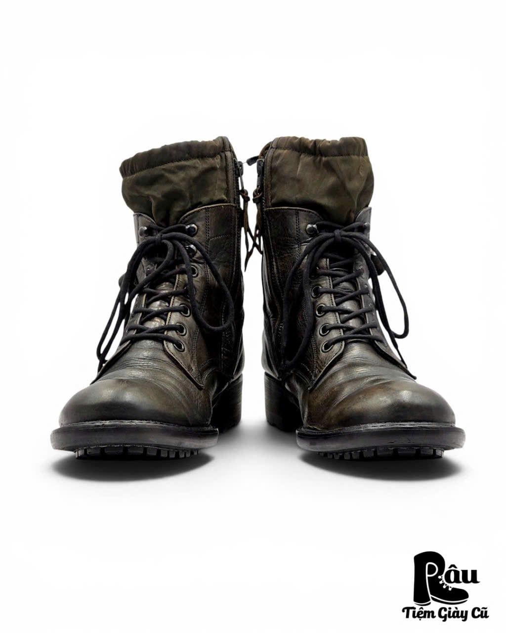  |SIZE 41| ALFREDO BANNISTER 5221005011 UTILITY LAYERED SIDE-ZIP LACE-UP BOOT Z41-8479 