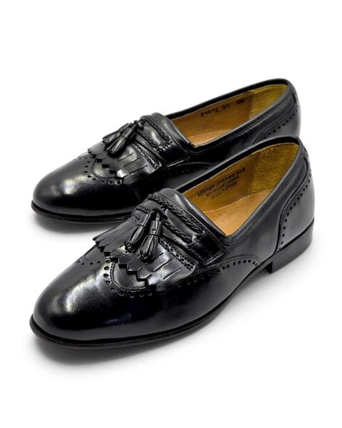  |SIZE 39| STACY ADAM VINTAGE BLACK WINGTIP BROGUE TASSEL LOAFER AY39-8594 