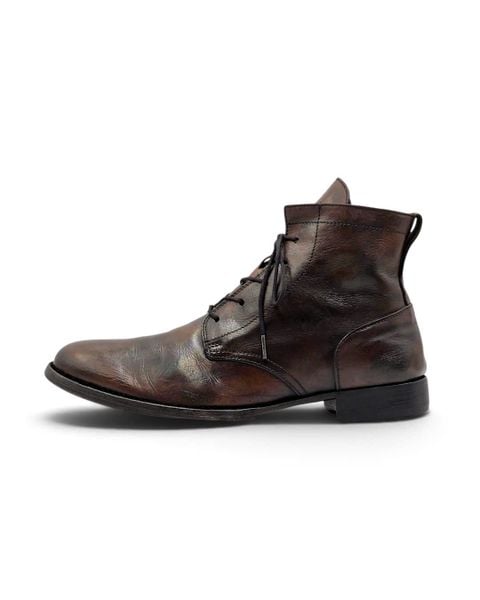  |SIZE 43| MOMA VINTAGE BROWN PLAIN-TOE LACE-UP BOOT Z43-8539 