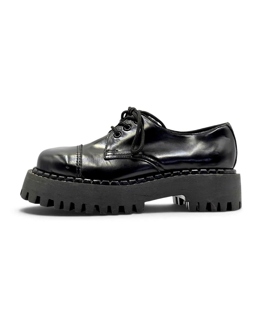  |SIZE 38.5| SHELLYS RANGERS A3031 3-EYE STEEL-TOE PLATFORM COMBAT SHOES Z38.5-8523 