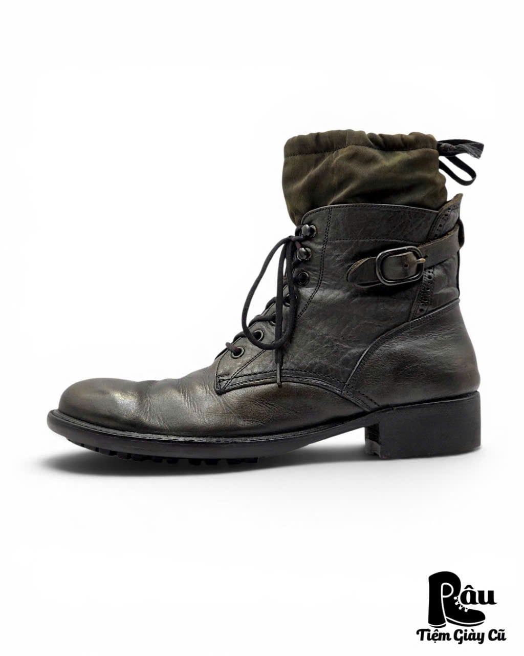  |SIZE 41| ALFREDO BANNISTER 5221005011 UTILITY LAYERED SIDE-ZIP LACE-UP BOOT Z41-8479 