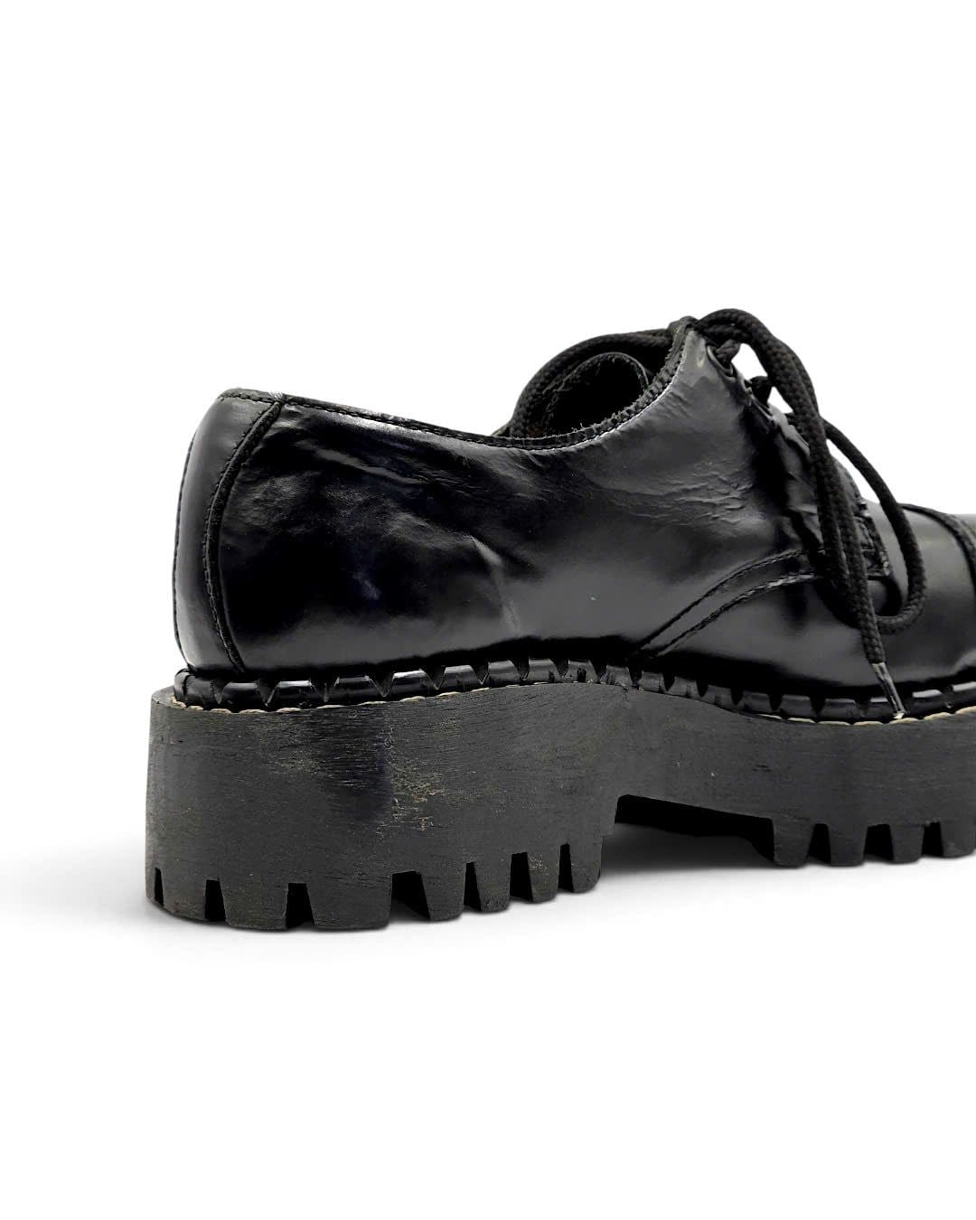  |SIZE 38.5| SHELLYS RANGERS A3031 3-EYE STEEL-TOE PLATFORM COMBAT SHOES Z38.5-8523 