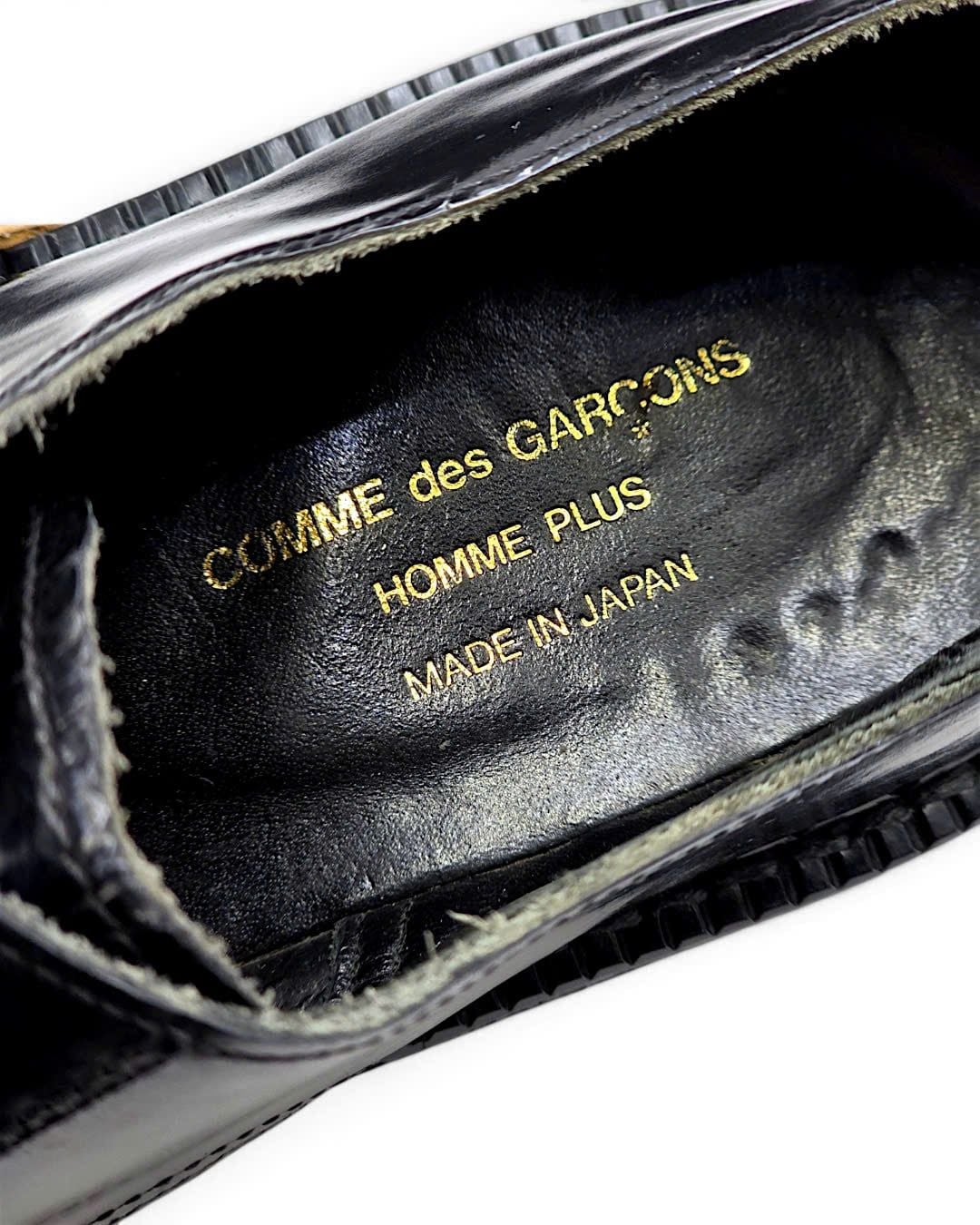  |SIZE 37| COMME DES GARCON HOMME PLUS BLACK MINIMAL PLATFORM CREPER DERBY SHOES Z37-8613 