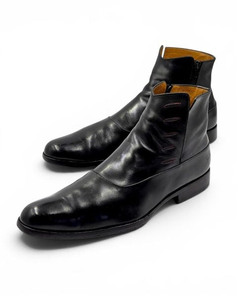  |SIZE 43| JOHN FLUEVOG TWIN TURBINE 1611 FIRST AVENUE BLACK CLASSY SPAT ZIPPER BOOT Z43-8491 