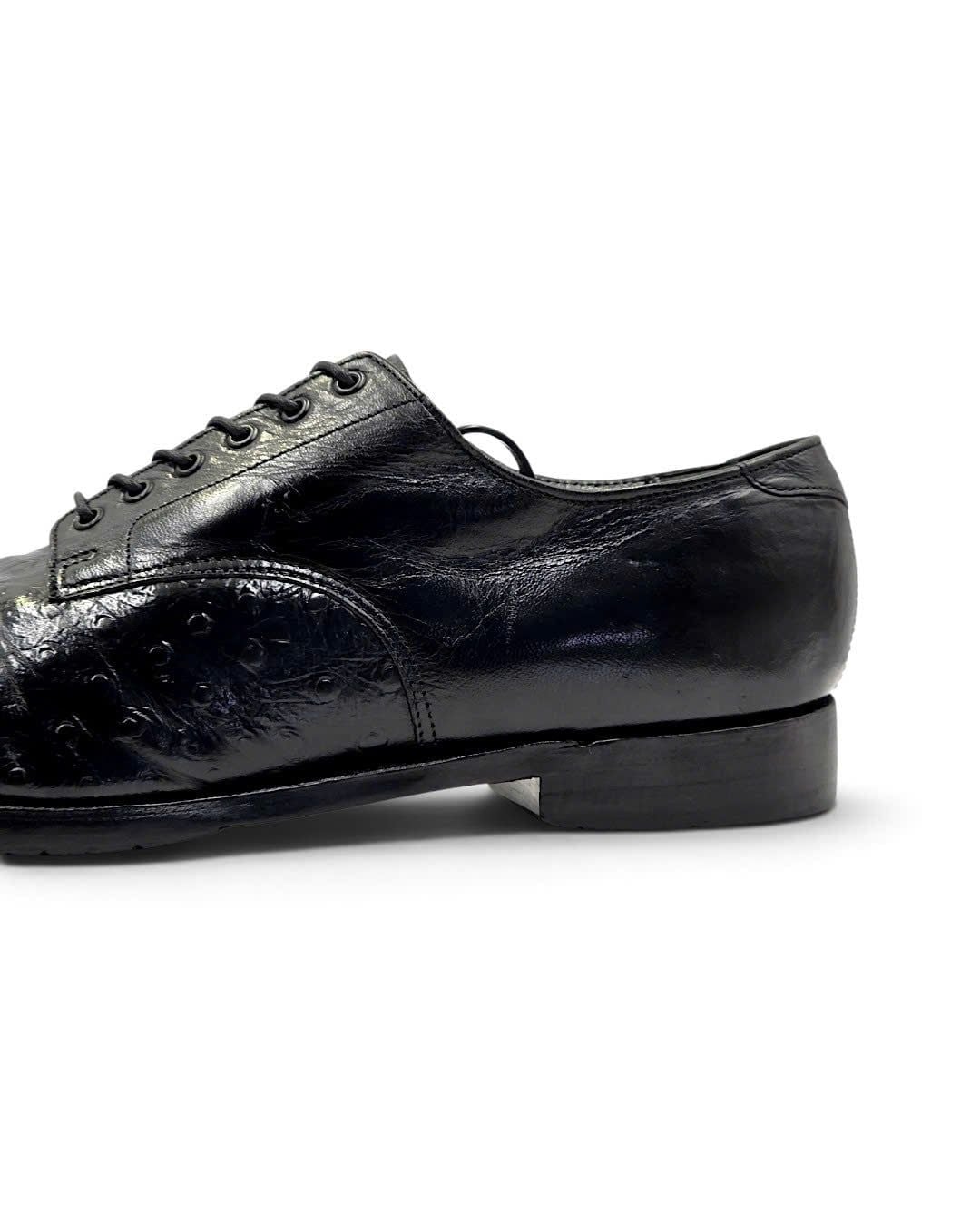  |SIZE 42| STACY ADAM VINTAGE BLACK CAP-TOE DERBY SHOES AX42-8568 