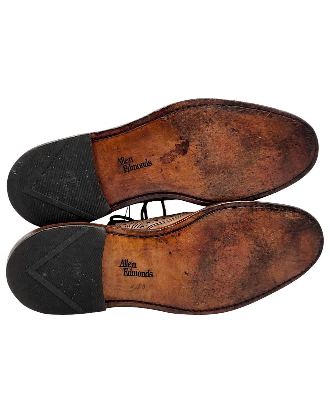  |SIZE 38.5| ALLEN EDMONDS NEUMOK BROWN WINGTIP BROGUE OXFORD SHOES AY38.5-8589 