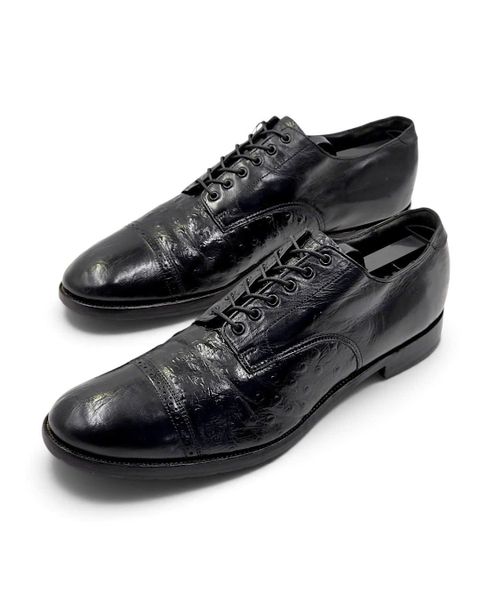  |SIZE 42| STACY ADAM VINTAGE BLACK CAP-TOE DERBY SHOES AX42-8568 