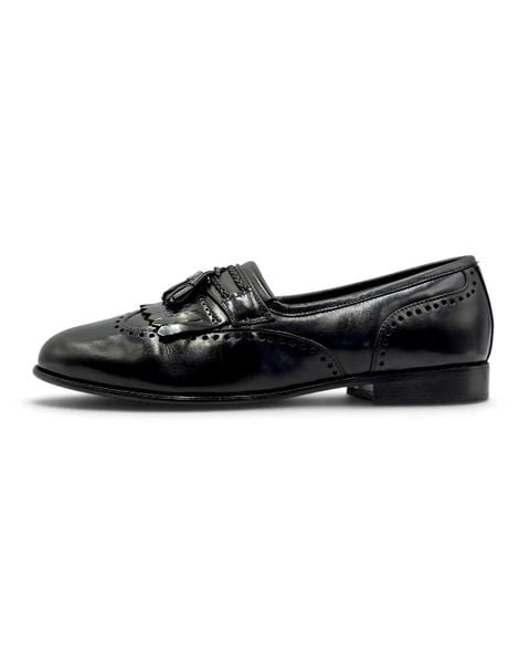  |SIZE 39| STACY ADAM VINTAGE BLACK WINGTIP BROGUE TASSEL LOAFER AY39-8594 