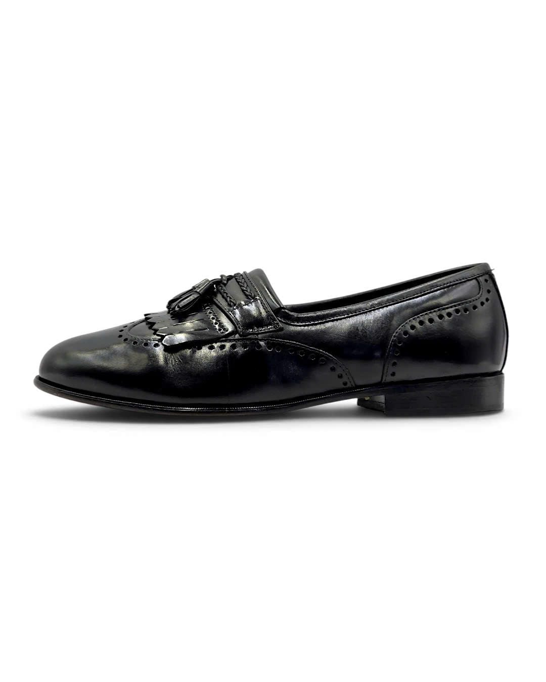  |SIZE 39| STACY ADAM VINTAGE BLACK WINGTIP BROGUE TASSEL LOAFER AY39-8594 