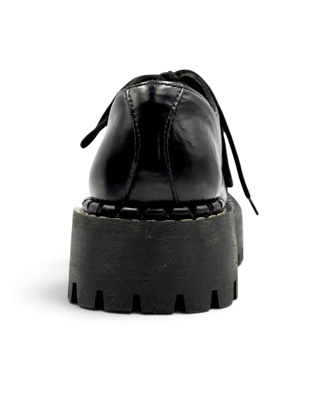  |SIZE 38.5| SHELLYS RANGERS A3031 3-EYE STEEL-TOE PLATFORM COMBAT SHOES Z38.5-8523 