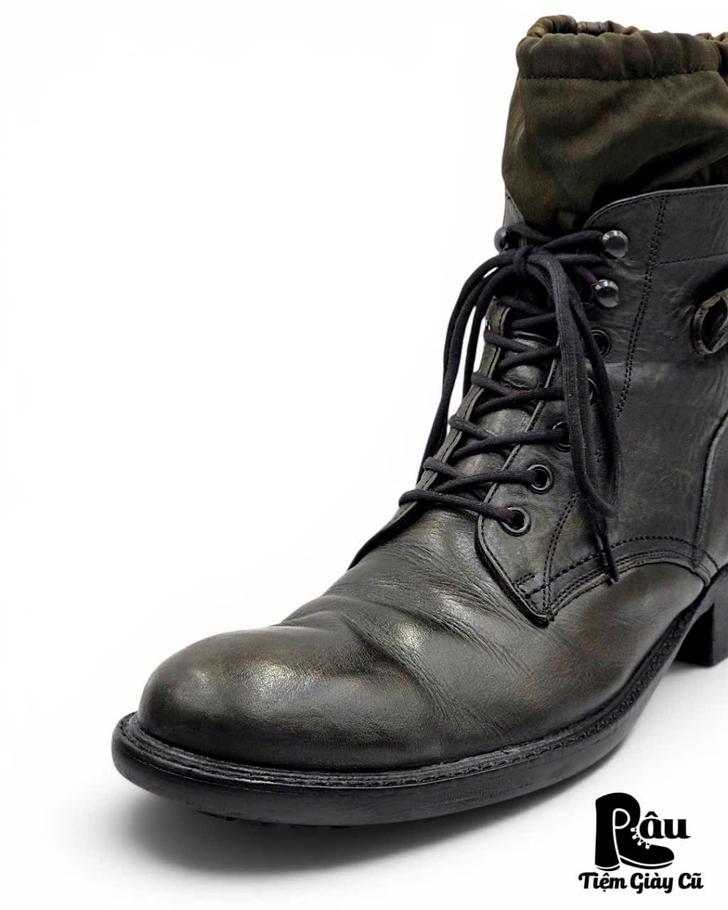  |SIZE 41| ALFREDO BANNISTER 5221005011 UTILITY LAYERED SIDE-ZIP LACE-UP BOOT Z41-8479 