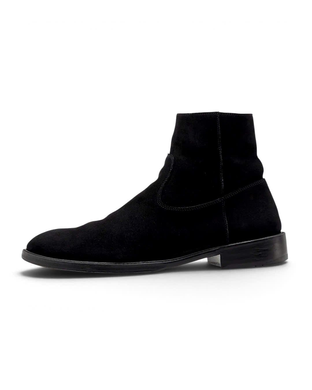  |SIZE 43| BEAUTY&YOUNG UNITED ARROW 819071 BLACK  SUEDE ZIP ANKLE BOOT Z43-8708 