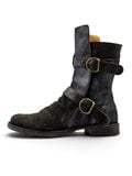  |SIZE 39| FIORENTINI + BAKER ETERNITY 713 BLACK WAXED SUEDE TALL ANKLE BIKER BOOT Z39-8374 