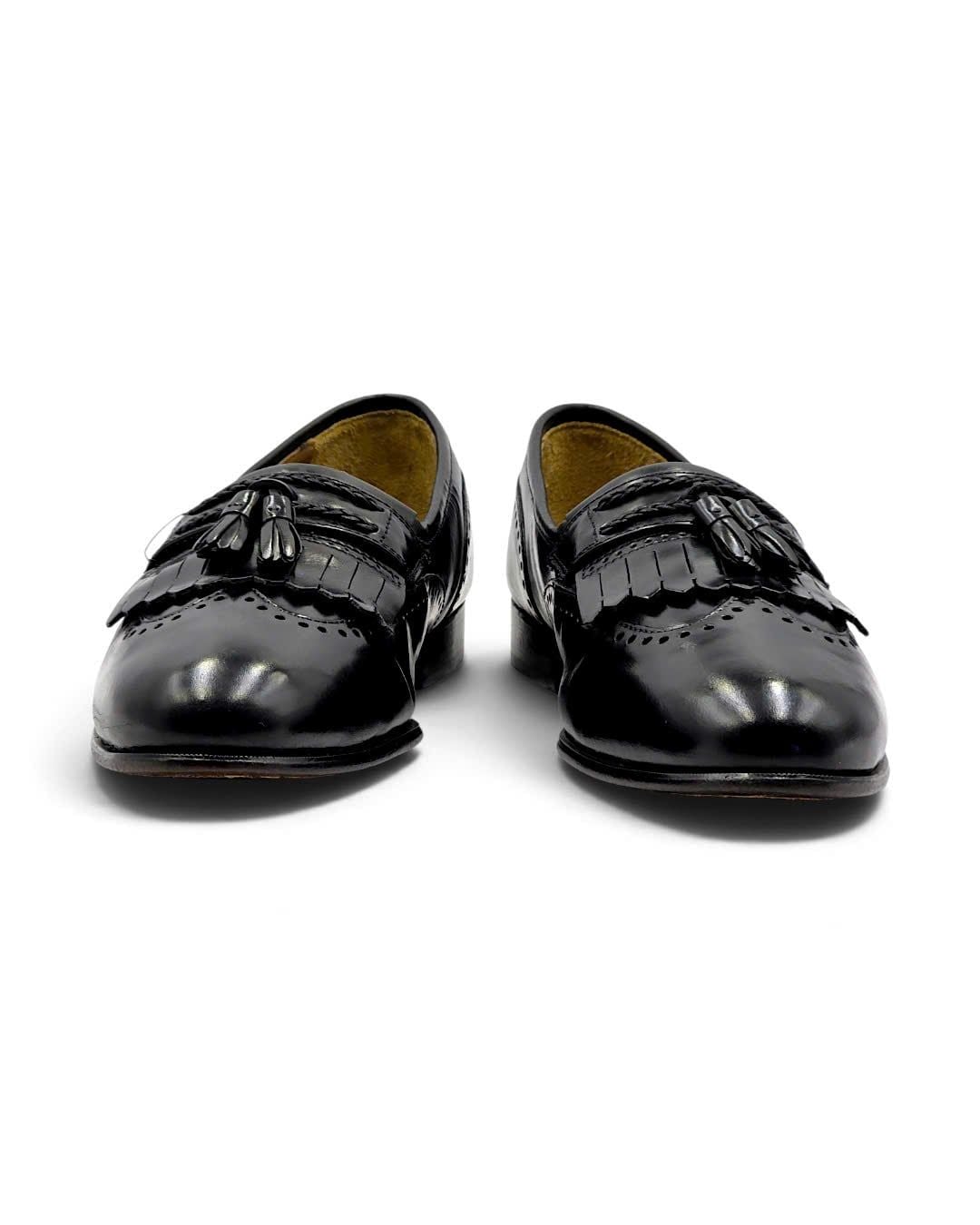  |SIZE 39| STACY ADAM VINTAGE BLACK WINGTIP BROGUE TASSEL LOAFER AY39-8594 