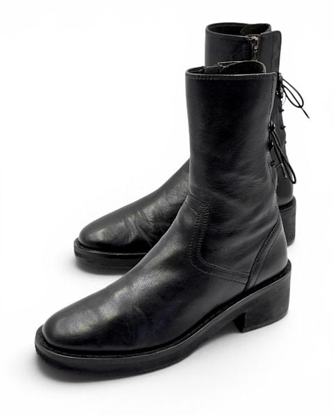  |SIZE 38.5| EKONICA CORSET LACED SIDE-ZIP ANKLE BOOT Z38.5-8486 