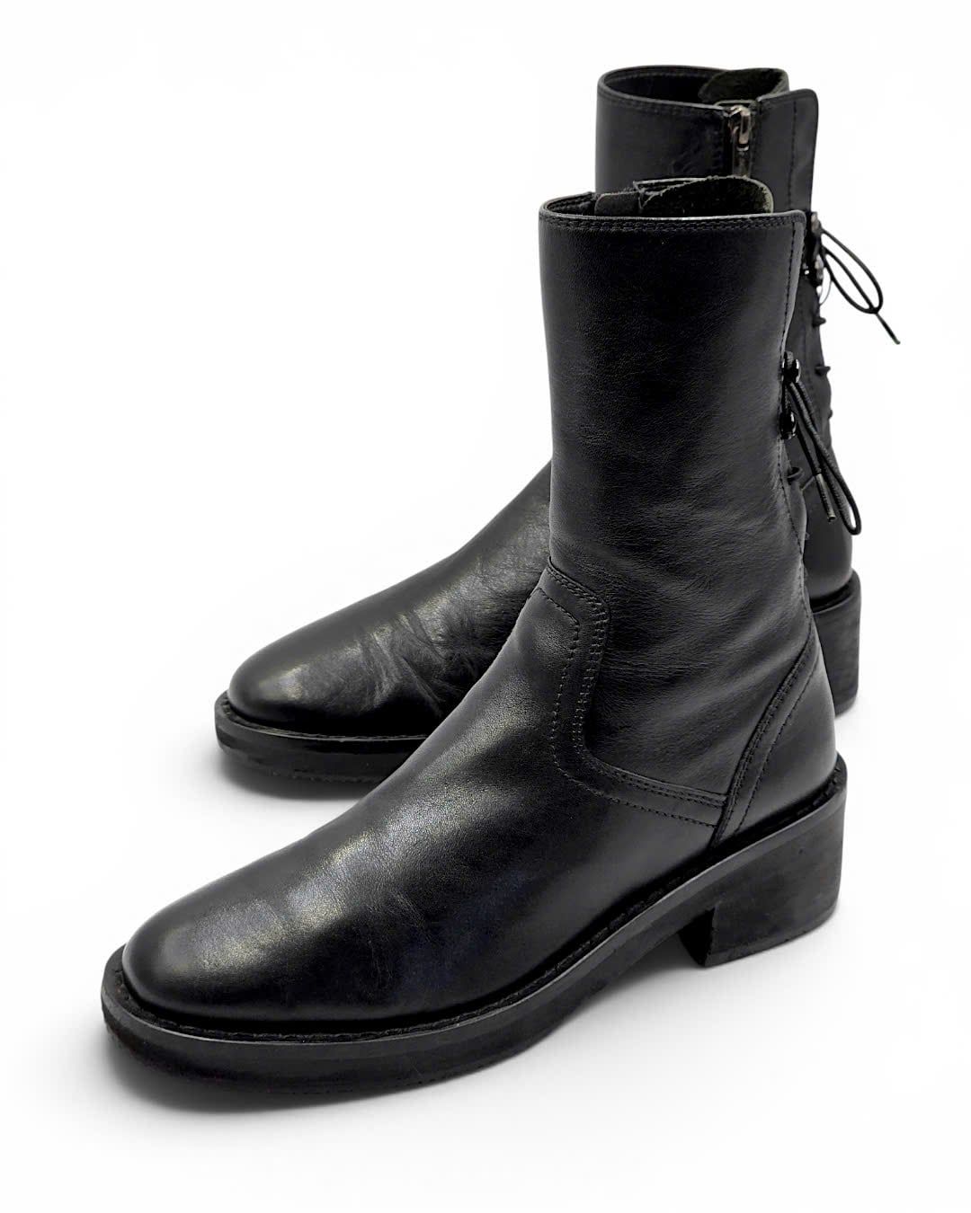  |SIZE 38.5| EKONICA CORSET LACED SIDE-ZIP ANKLE BOOT Z38.5-8486 