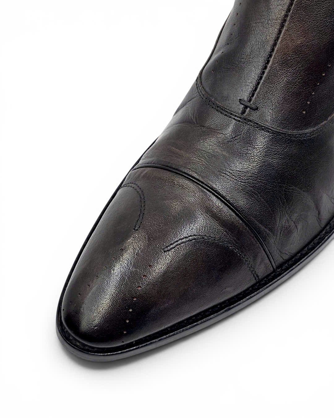  |SIZE 44| KOIL BY VISARUNO R6014 ITALIAN PATINA SIDE-ZIP ANKLE BOOT Z44-8488 