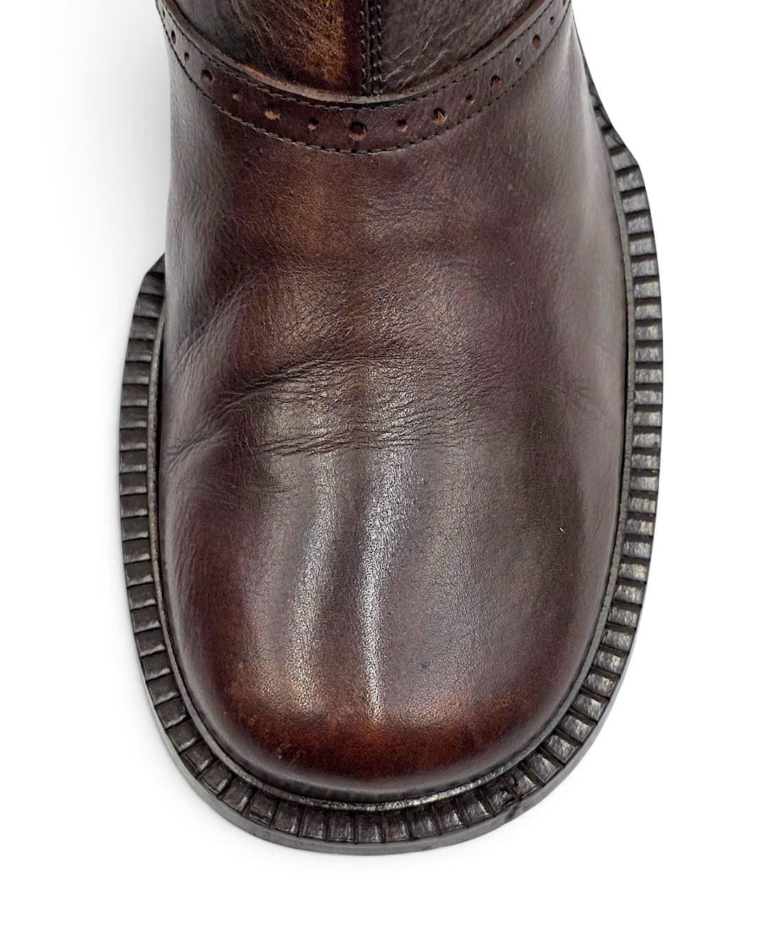  |SIZE 39| KENZO VINTAGE RUSTIC BROWN SIDE-ZIP ANKLE BOOT Z39-8703 