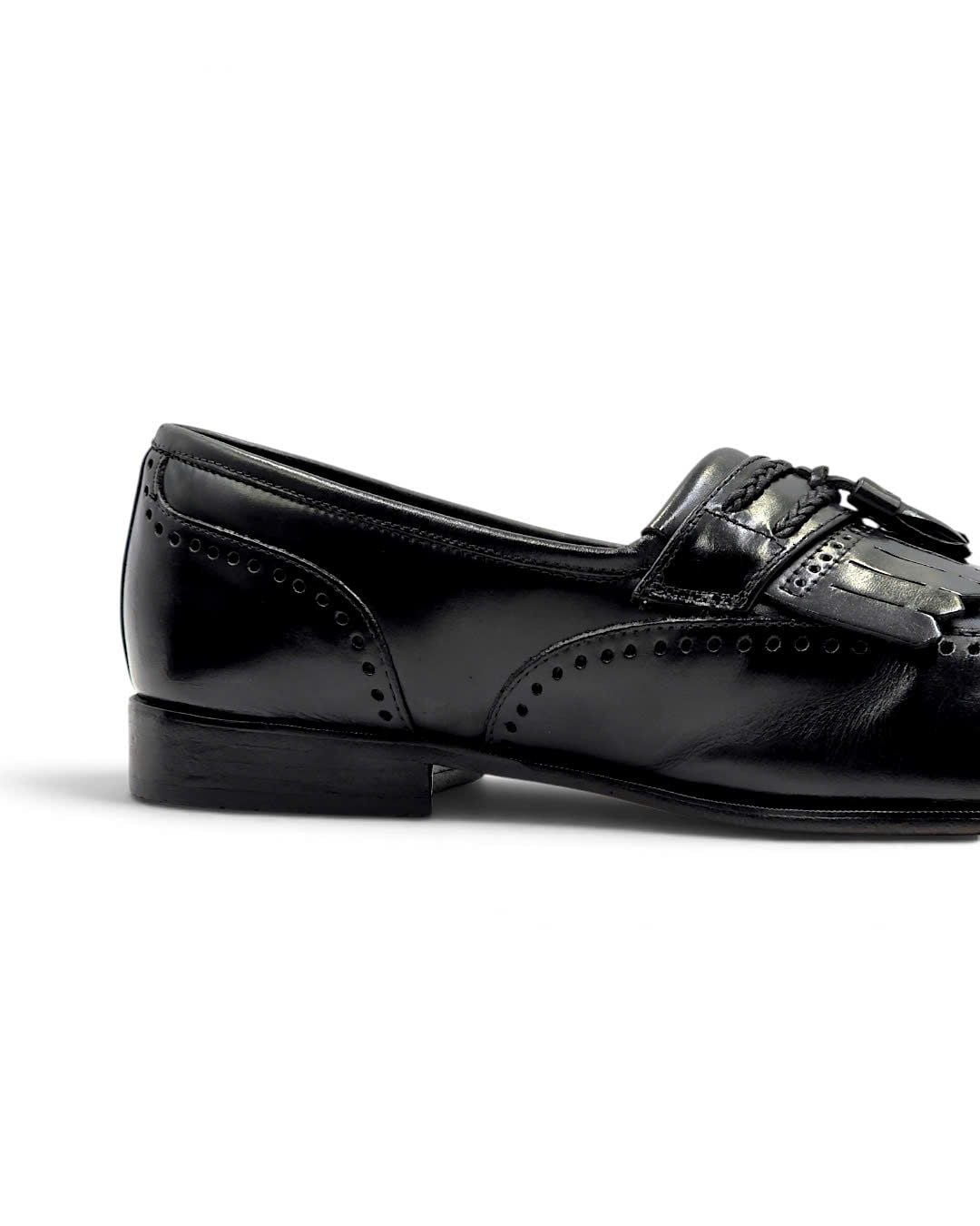  |SIZE 39| STACY ADAM VINTAGE BLACK WINGTIP BROGUE TASSEL LOAFER AY39-8594 