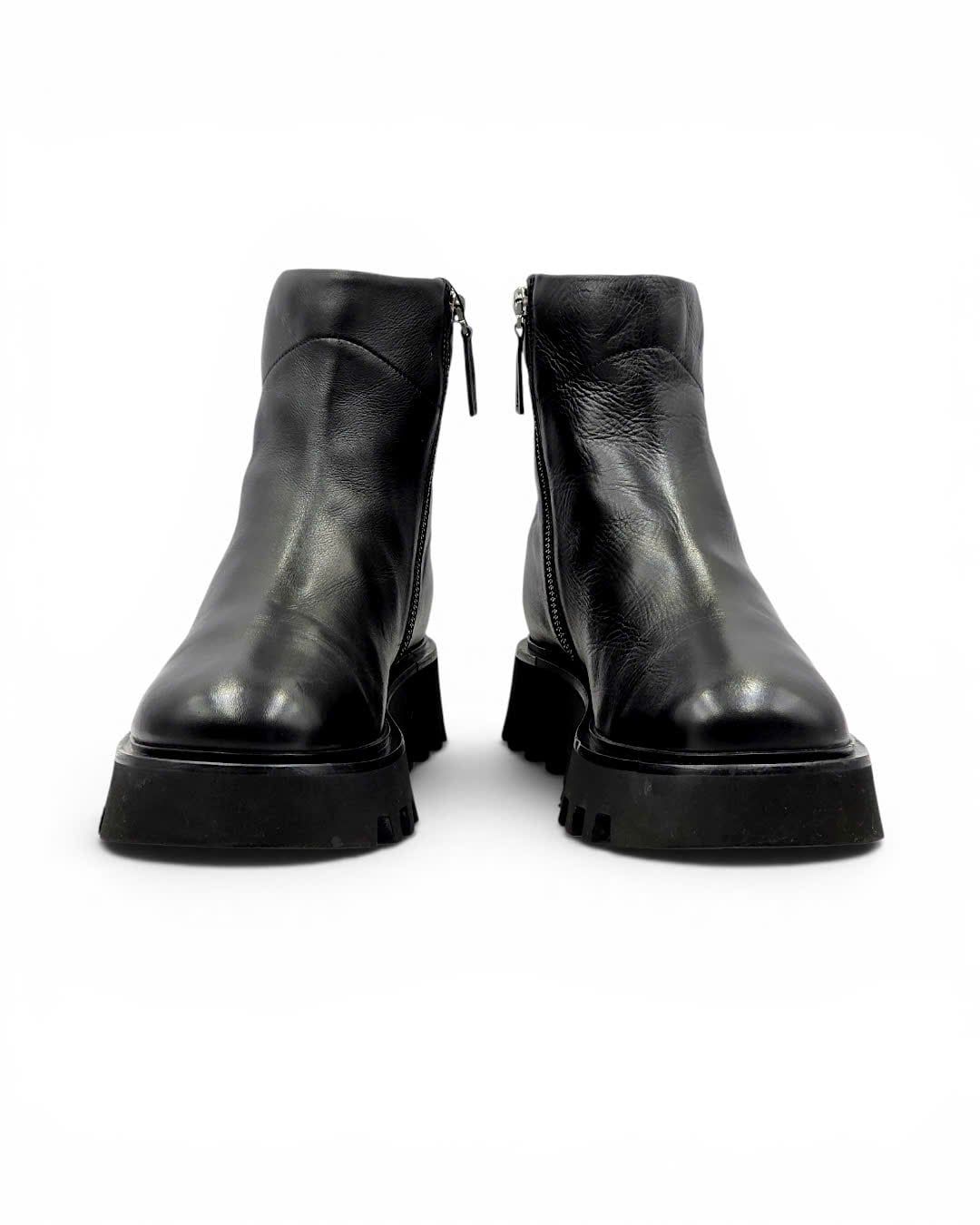  |SIZE 40| POMME D'OR BLACK SIDE-ZIP ANKLE BOOT Z40-8490 