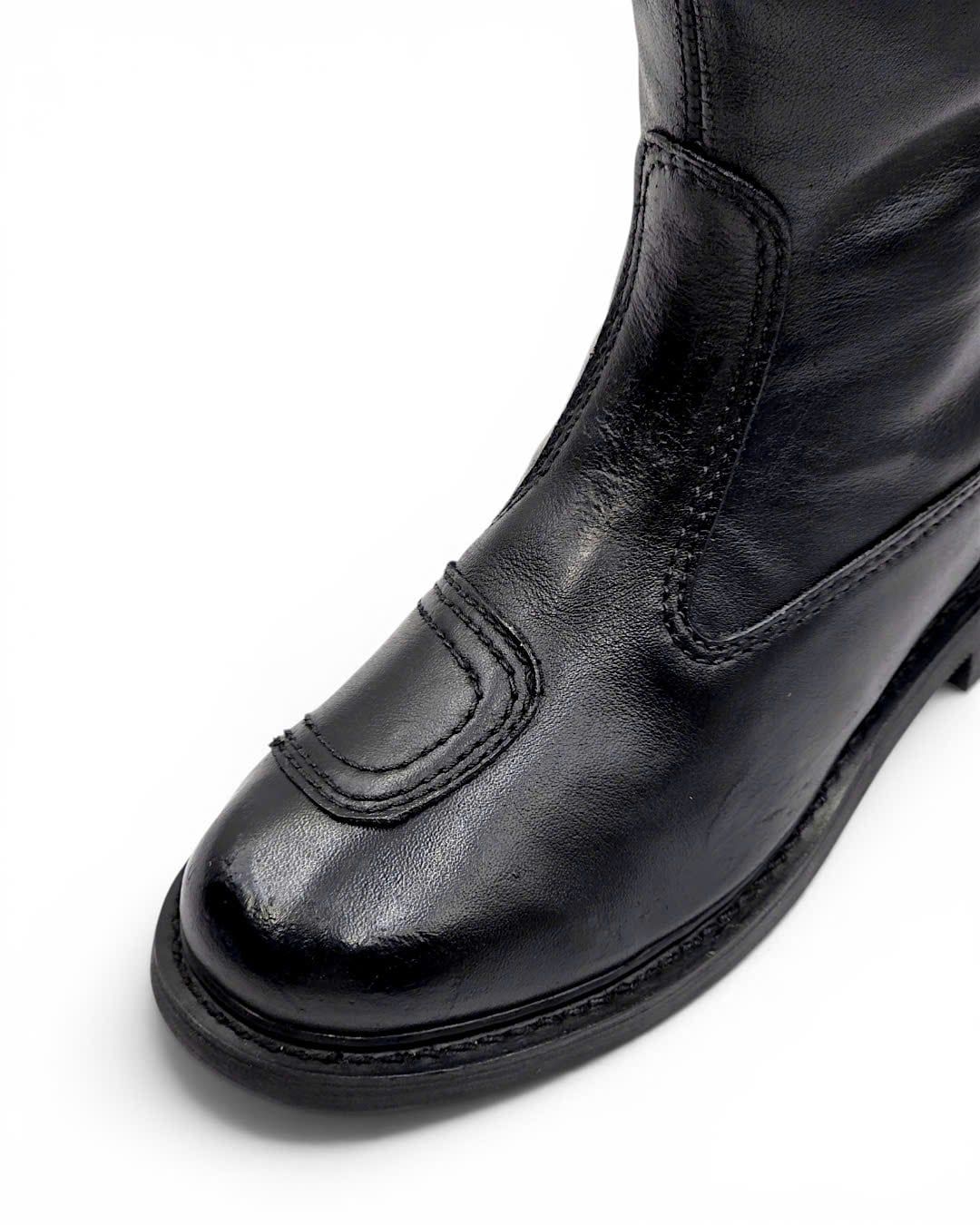  |SIZE 39| MATTERHORN BLACK SIDE-ZIP MOTORCYCLE BIKER BOOT Z39-8227 