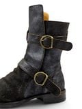  |SIZE 39| FIORENTINI + BAKER ETERNITY 713 BLACK WAXED SUEDE TALL ANKLE BIKER BOOT Z39-8374 