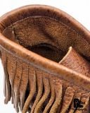  |SIZE 38.5| G.O.A BROWN FRINGE MOCCASIN 3-EYE BOOT Z38.5-8482 
